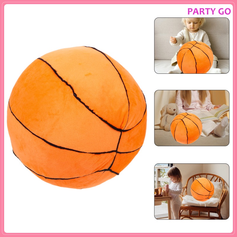 Gối Nhồi Bông Pp Hình Quả Bóng Rổ Trang Trí Phòng Bé 24x24x24cm