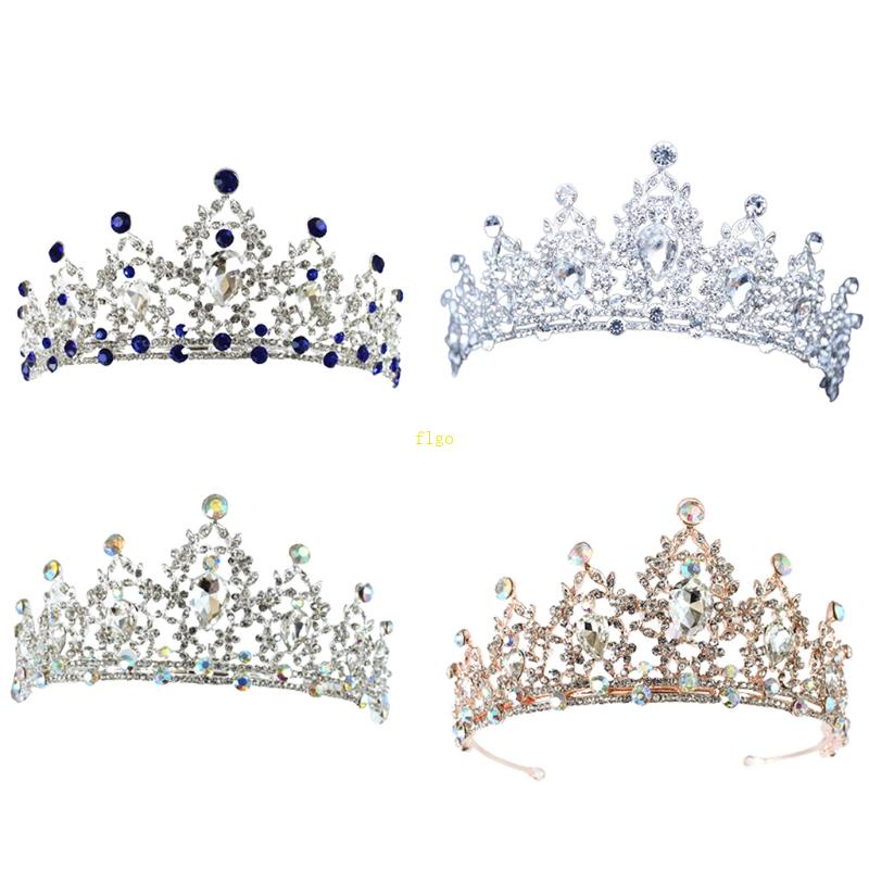 Flgo Vương Miện Cô Dâu Đính Đá Lấp Lánh Phong Cách Baroque Thanh Lịch