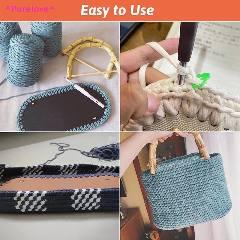 Túi Xách Da Dệt Kim Thủ Công Đế Dài 22 * 10cm Có Lỗ Mới