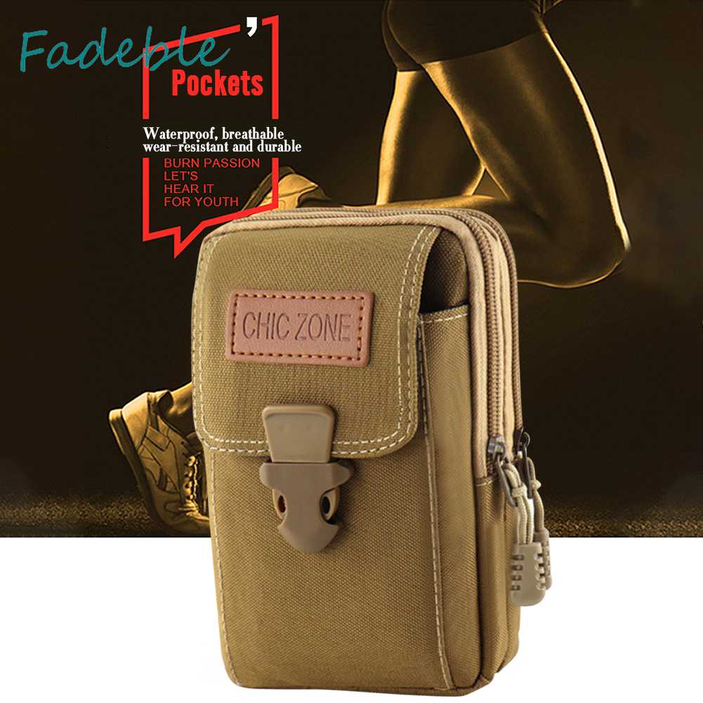 Túi Đeo Hông Vải Oxford Nhiều Ngăn Đựng Điện Thoại Có Khóa Kéo Thời Trang Cho Nam