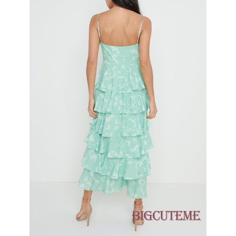 Đầm Dài Không Tay Cổ Chữ V Họa Tiết Hoa Thời Trang Mùa Hè Cho Nữ