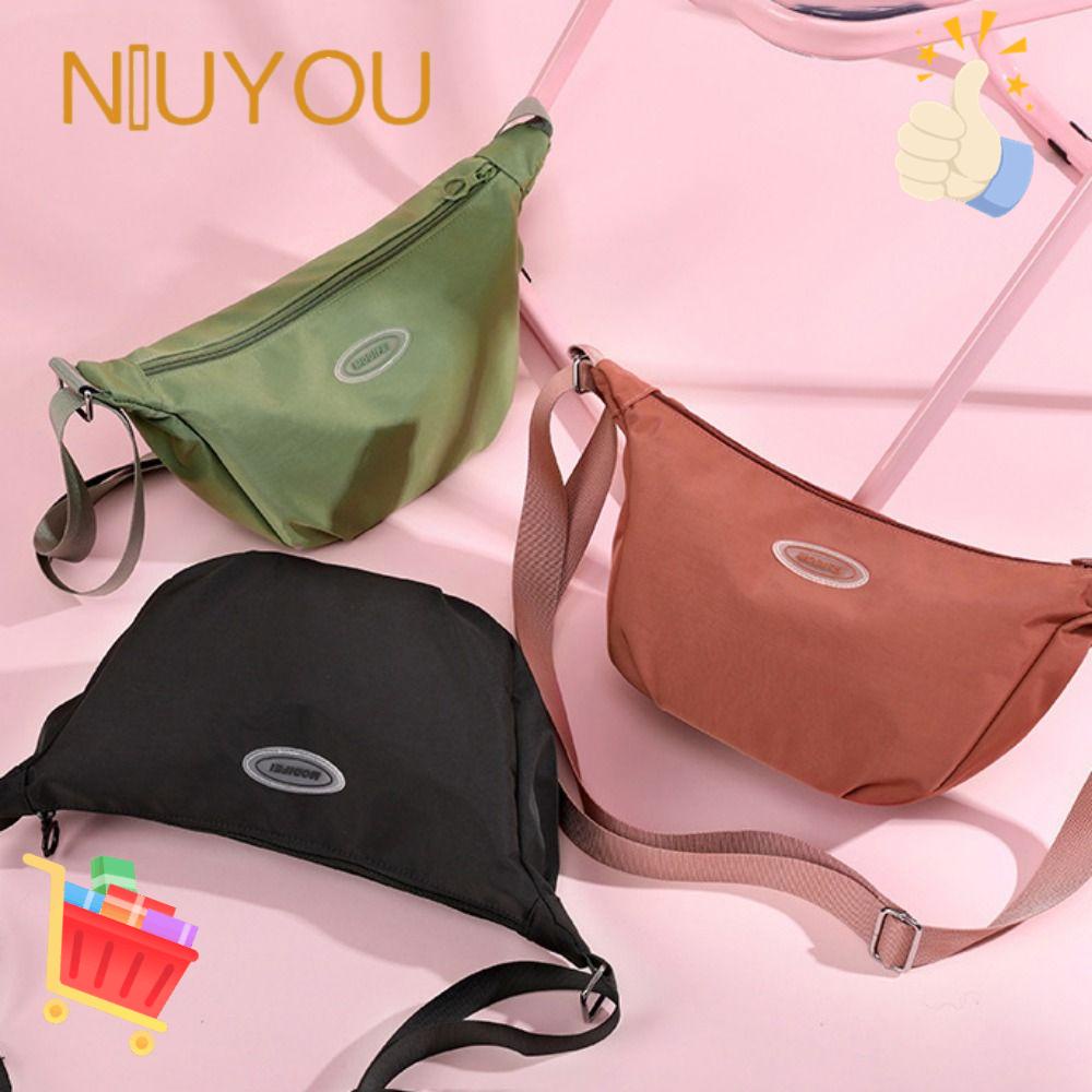 Túi Xách Đeo Vai Bằng Nylon Màu Trơn Thiết Kế Mới