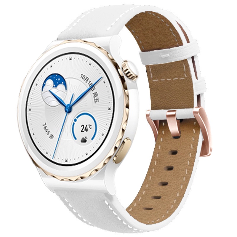 Dây Đeo Thay Thế 18mm Bằng Da Có Khóa Màu Vàng Hồng Cho Garmin Venu 2S Vivoactive 4S Forerunner 255s 265S 20mm Galaxy Watch4 3 Active 2