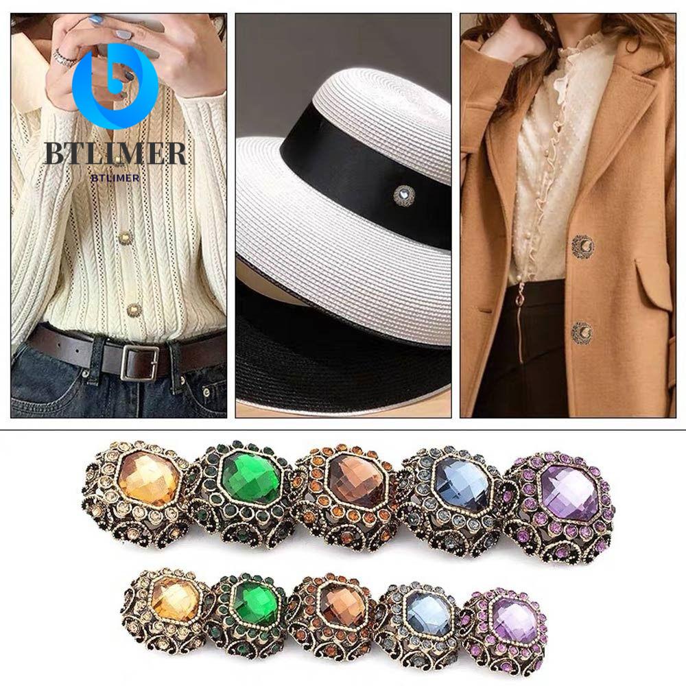Btlimer 10 Cái|Nút May Quần Áo Lấp Lánh|Kẹp Tóc Đính Hạt Lấp Lánh