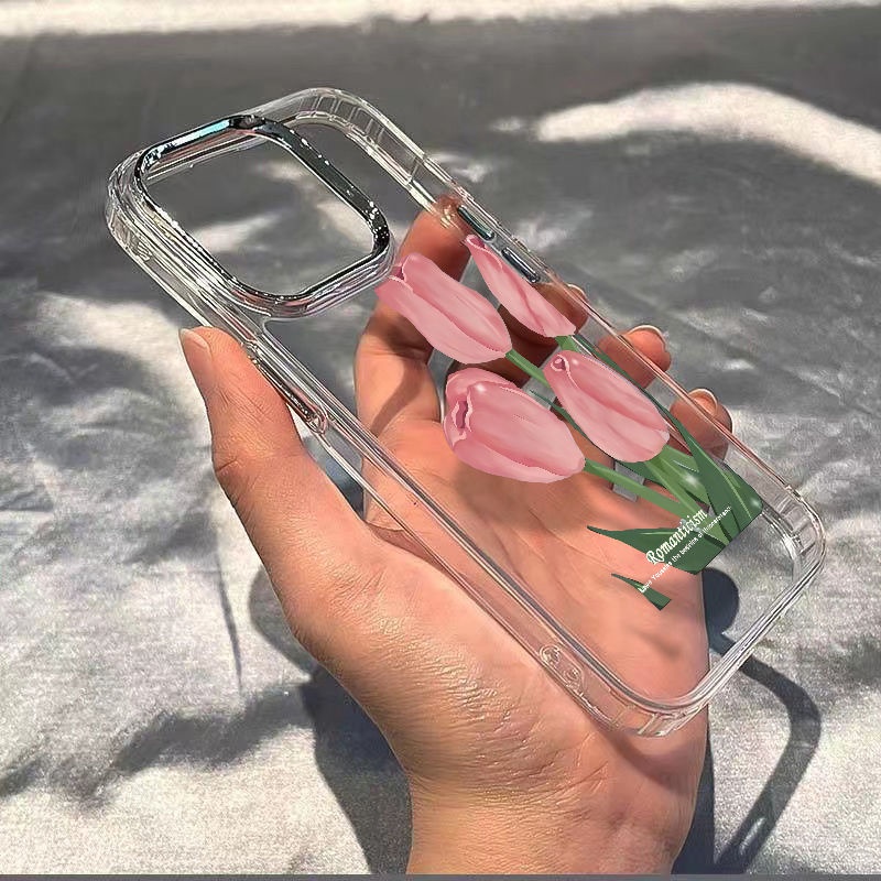 ✅Ốp Điện Thoại Mềm Chống Sốc Họa Tiết Hoa Tulip Cho Iphone 8 max 12 7 1314pro 11plus QK6G