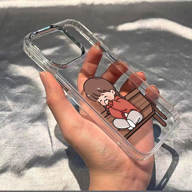 ✅Ốp Điện Thoại Dẻo Họa Tiết Cô Gái Cười Dễ Thương Chống Sốc Cho Iphone 7 11plus 8iPhone1213 14promax PZP9