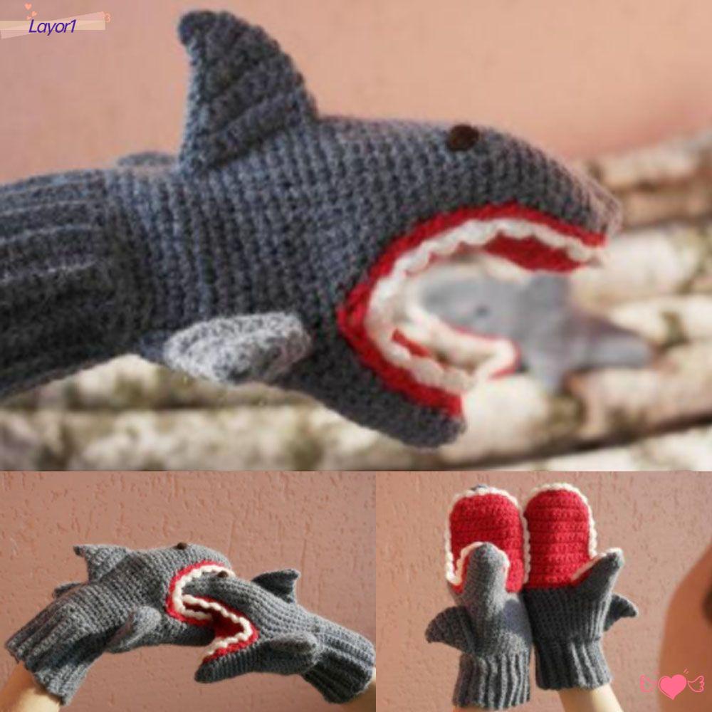 Găng Tay Cá Mập 3D Màu Xanh Dương Vui Nhộn Dùng Làm Quà Tặng Giáng Sinh