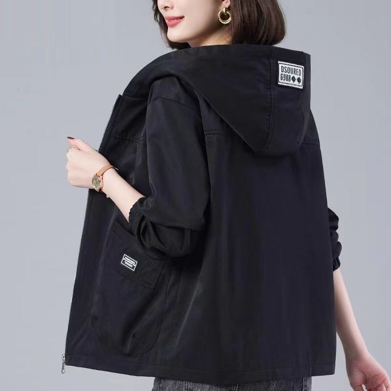 Set 5 Áo Khoác Ngắn Có Nón Dáng Rộng Thời Trang Xuân Thu 2023 Cho Nữ Trung Niên