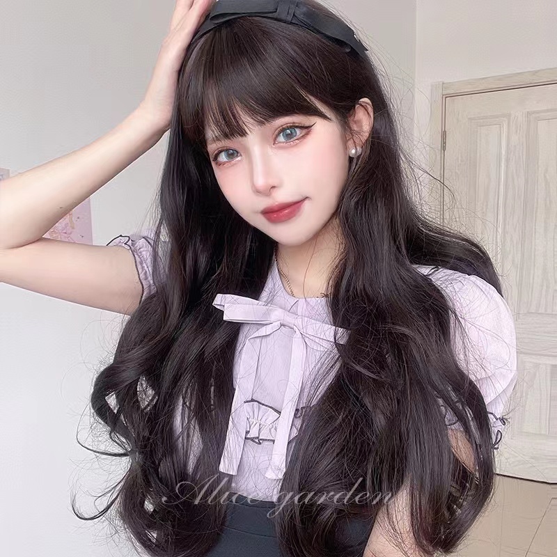 Bộ Tóc Giả Xoăn Dài 65cm Màu Đỏ Cosplay Công Chúa Disney