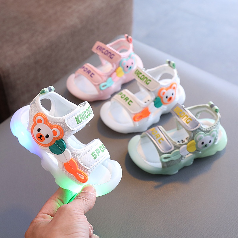 Giày Sandal Đế Mềm Có Đèn Phát Sáng Dành Cho Trẻ Em 0-3 Tuổi