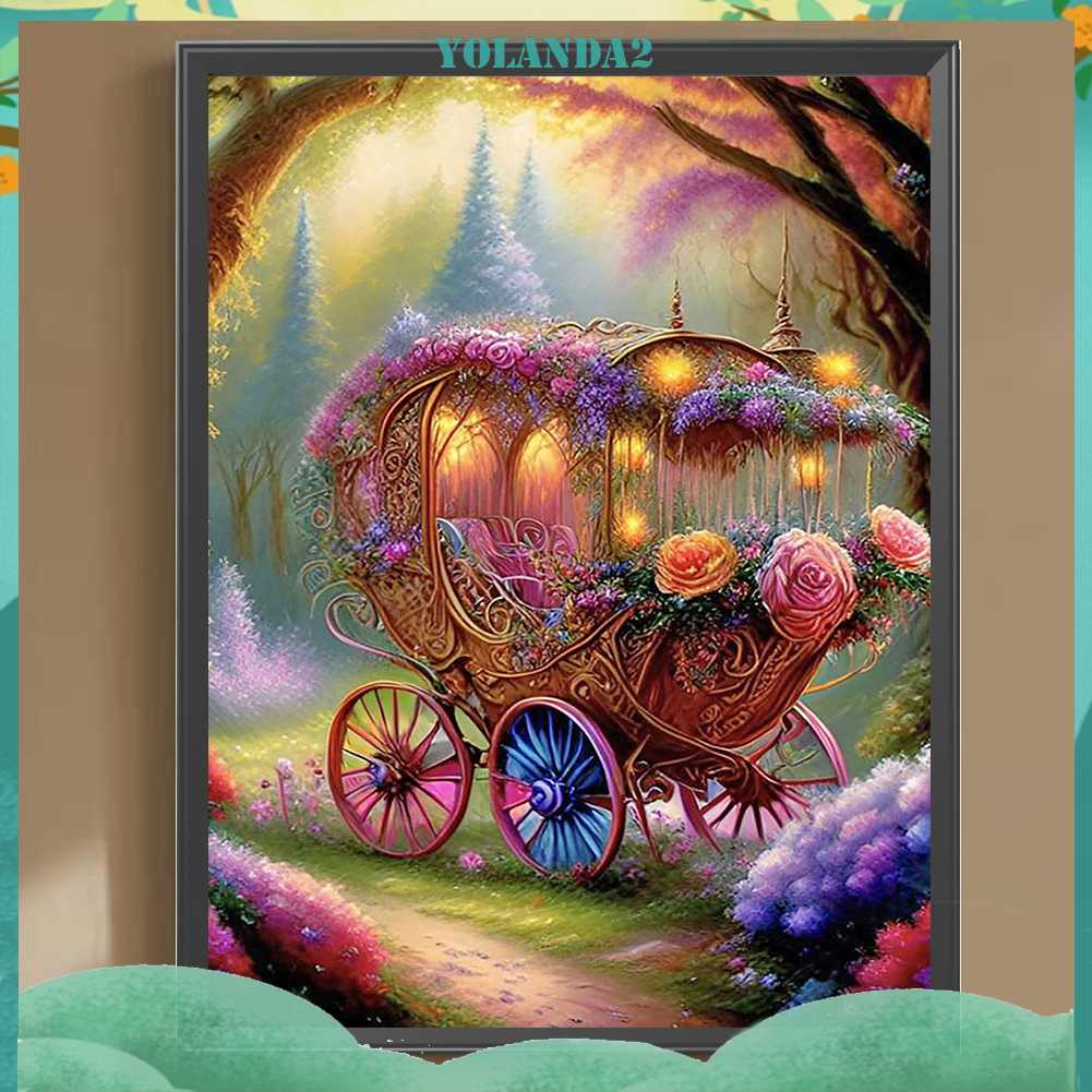 Tranh Đính Đá Kim Cương Toàn Bộ 5D DIY Hình Vẽ Đoàn Tàu Trang Trí Nhà