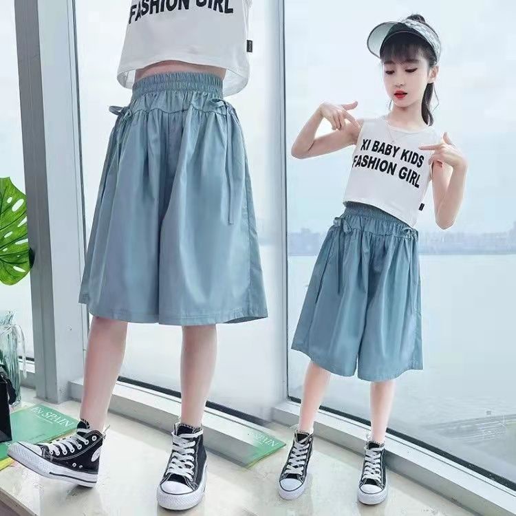 3-14 Tuổi Bé Gái Rời Crop Quần Bé Gái Quần Short Bé Gái Bé Gái Quần Lót Rộng Bé Gái Quần Lót Bé Gái Quần Mùa Hè Bé Gái