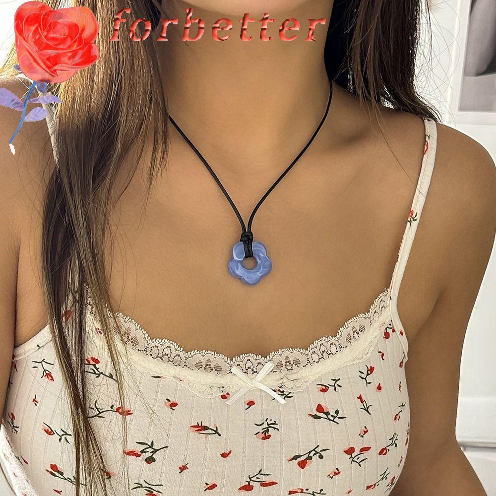 Vòng Cổ Choker Bằng Acrylic Mặt Hoa Ngọt Ngào Tinh Tế Cho Nữ