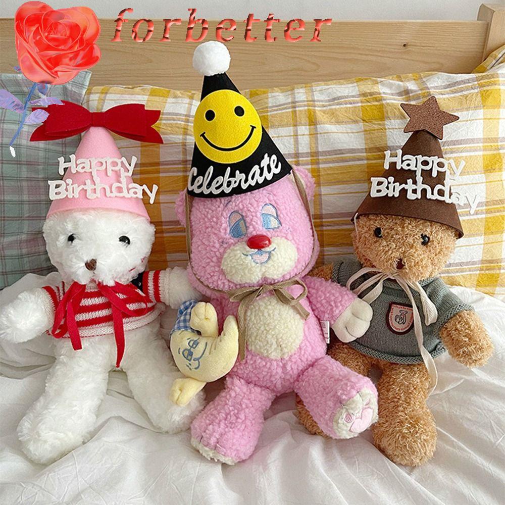 Mũ Sinh Nhật Hình Mặt Cười Bằng Vải Nỉ Đính Bóng Lông Sáng Tạo Có Dây Đeo Cho Cún Cưng