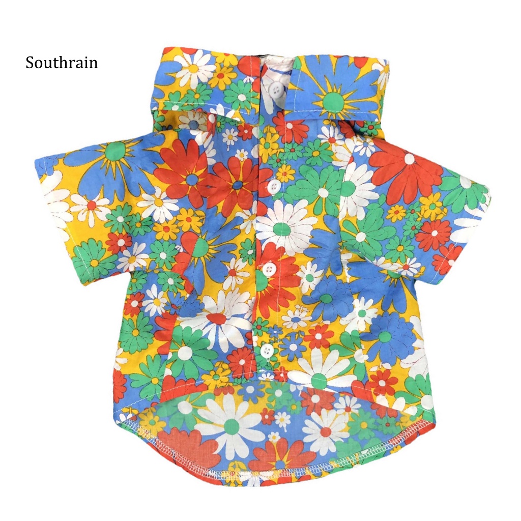 Áo Cotton Thoáng Khí In Họa Tiết Hoa Thời Trang Cho Thú Cưng