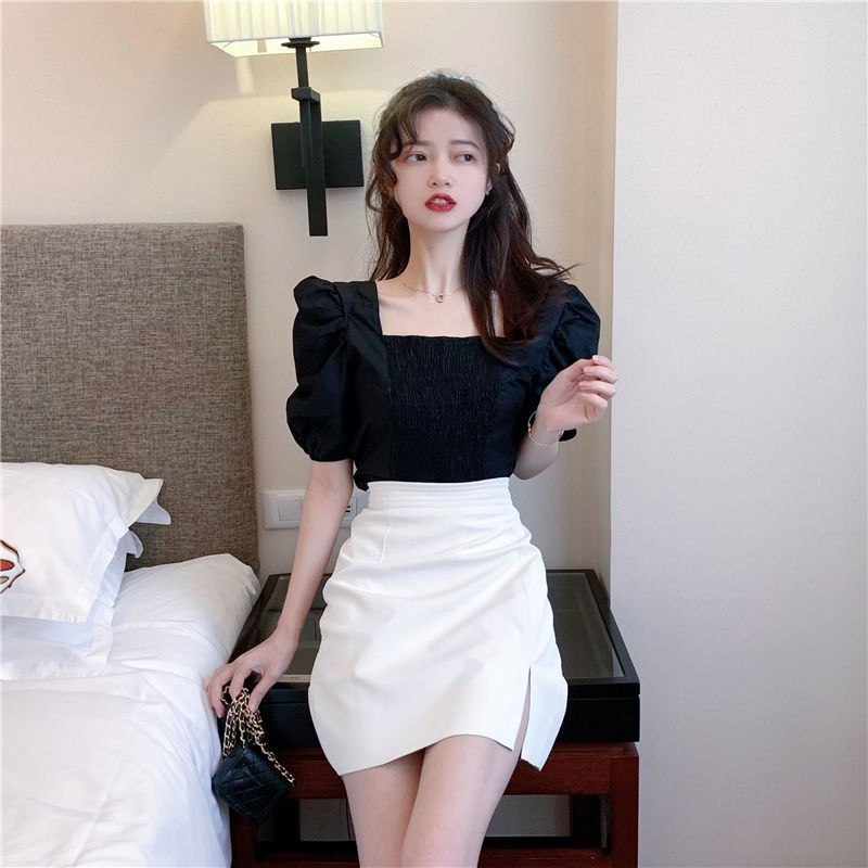 Set Áo Tay Phồng Và Chân Váy Phong Cách Phương Tây Thời Trang Mùa Hè Cho Nữ