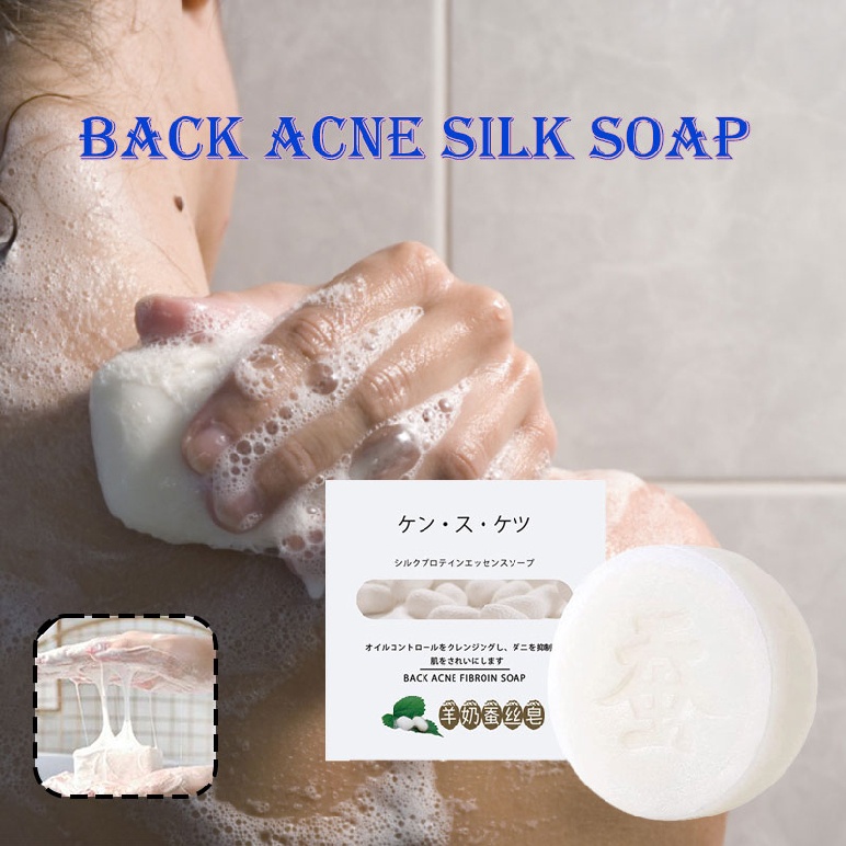 60g Silk Protein Anti Acne Soap Body Skin Repair Cleansing Bar Oil Control