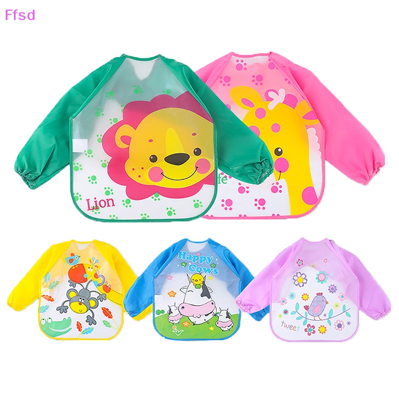 {Ffsd} Yếm Ăn Chống Thấm Nước Toàn Diện Tay Áo Dễ Thương Cho Bé Trai Và Bé Gái * Bán Chạy