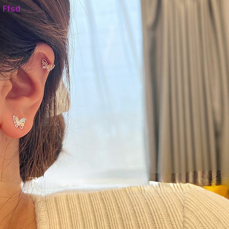 {Ffsd} Khuyên Tai Hình Bướm Pha Lê Zircon Cắt Ra Trang Sức Dự Tiệc Cưới Sản Phẩm Mới Bán Chạy Cho Nữ