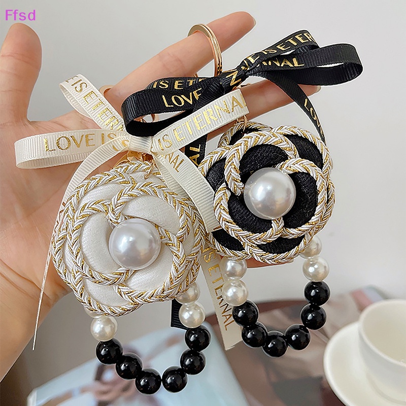 1 Móc Khóa Hình Hoa Trà Đính Ngọc Trai Tinh Tế Thời Trang {Ffsd} * Hàng Bán Chạy