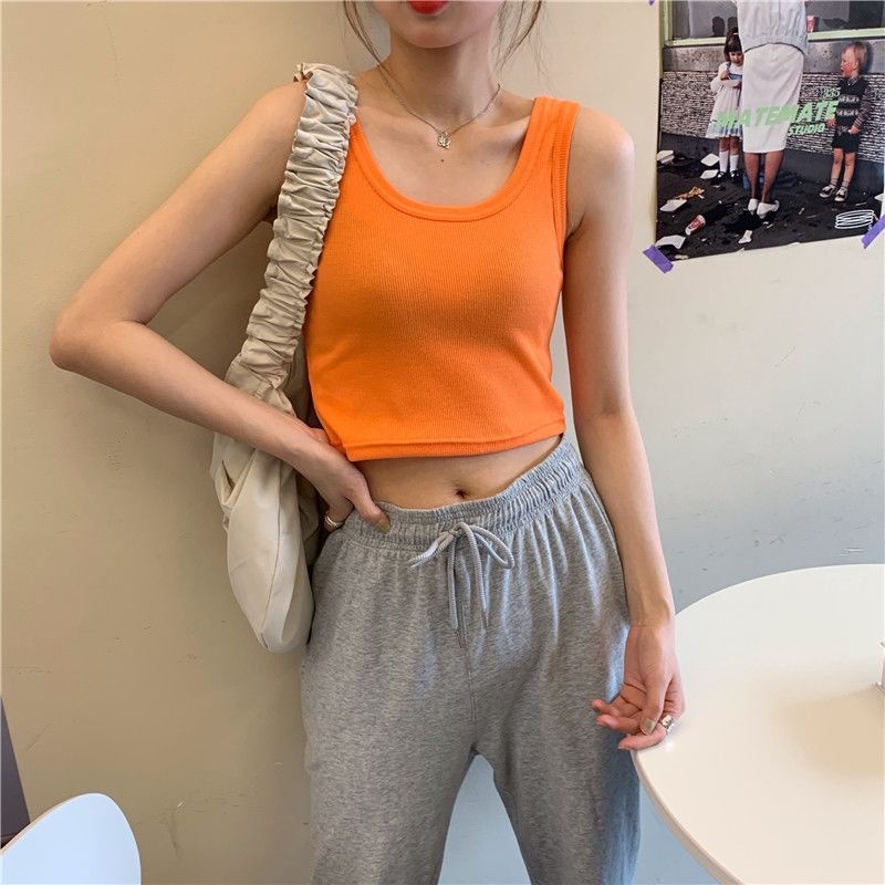 Áo Tank Top Thể Thao Sát Nách Dáng Ngắn Thiết Kế Trẻ Trung Cho Nữ