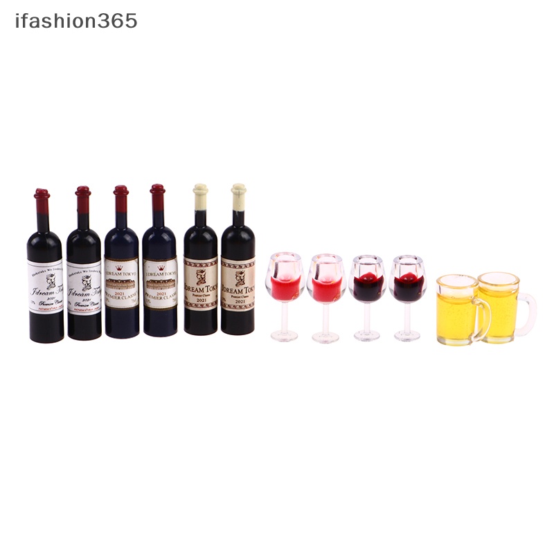 Set 5 Cốc Uống Rượu / Bia Mini Tỉ Lệ 1: 12 Dùng Trang Trí Nhà Búp Bê