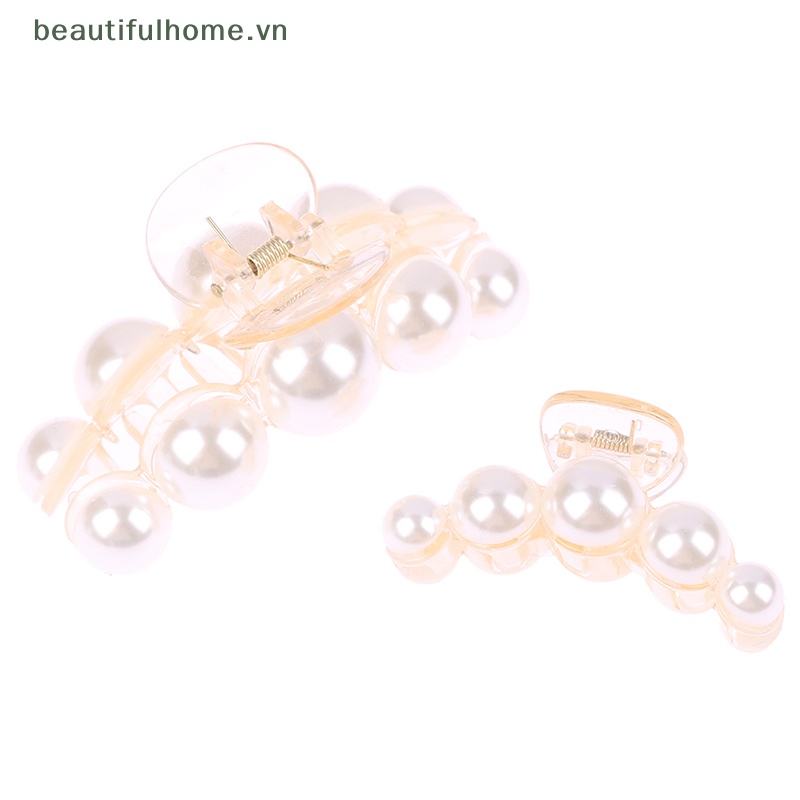 Kẹp Tóc Càng Cua Đính Ngọc Trai Kích Thước Lớn Cho Nữ