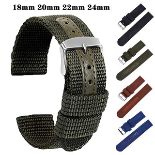 Dây đeo đồng hồ bằng da nylon co giãn 18mm 20mm 22mm 24mm