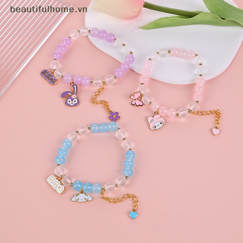 [beautifulhome] Vòng Tay Dây Buộc Tóc Cặp Đôi Họa Tiết Hoạt Hình Sanrioed Kuromi Mymelody Cinnamoroll Dễ Thương Làm Quà Tặng Cho Học Sinh [beauty