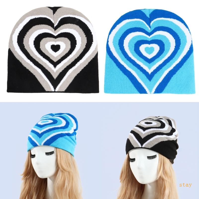 Mũ beanie Trùm Đầu Chống Gió Giữ Ấm Mùa Đông Thêu Hình Trái Tim Thủ Công Có Thể Gấp Gọn Cho Người Lớn