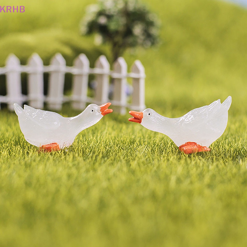 Set 3 Tượng Ngỗng Mini Bằng Nhựa Phát Quang DIY Trang Trí Sân Vườn Mới