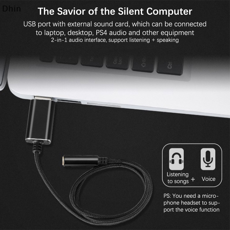 Giắc Cắm Chuyển Đổi USB Sang Cổng Âm Thanh 3.5mm / USB Sang Cổng 3.5mm Chuyên Dụng Cho Máy Tính