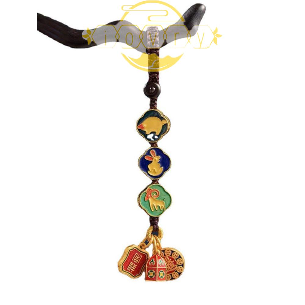 Móc Khóa Xe Hơi Dạng Dây Thừng Dệt Thủ Công Phong Cách Trung Hoa Cổ Điển