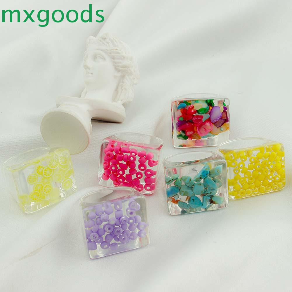 Nhẫn Resin Trong Suốt Nhiều Màu Phong Cách Hàn Quốc|Trang Sức Thời Trang