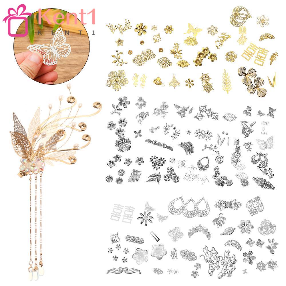 1 50g Lát Hoa Và Bướm Bằng Kim Loại Dùng Làm Đồ Thủ Công