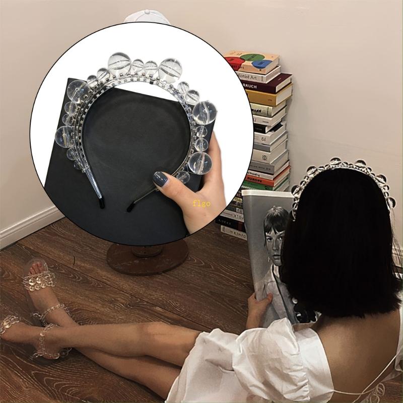 Băng Đô Cài Tóc Nhiều Lớp Đính Đá Pha Lê Trong Suốt Phong Cách Baroque Dành Cho Nữ