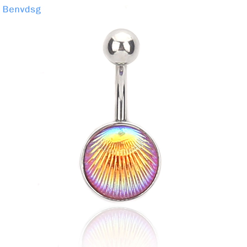 Khuyên Rốn Tròn Bằng Thép Không Gỉ Đính Vỏ Sò Nhiều Màu Sắc Chất Lượng Cao Cho Nữ