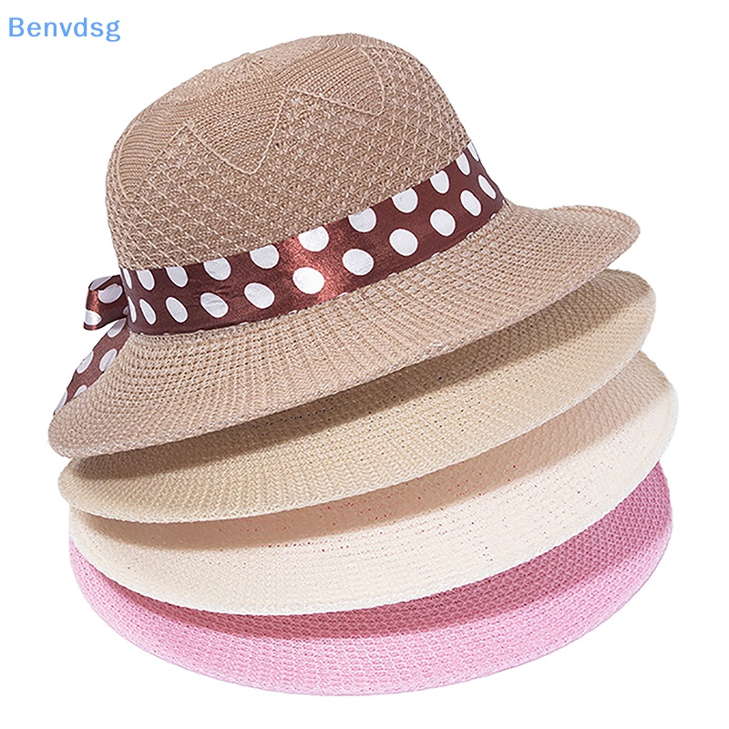 Benvdsg &gt; Mũ Rơm Đi Biển Khoét Rỗng In Họa Tiết Chấm Bi Phối Ruy Băng Retro Mùa Hè Cho Bé Gái Sơ Sinh well