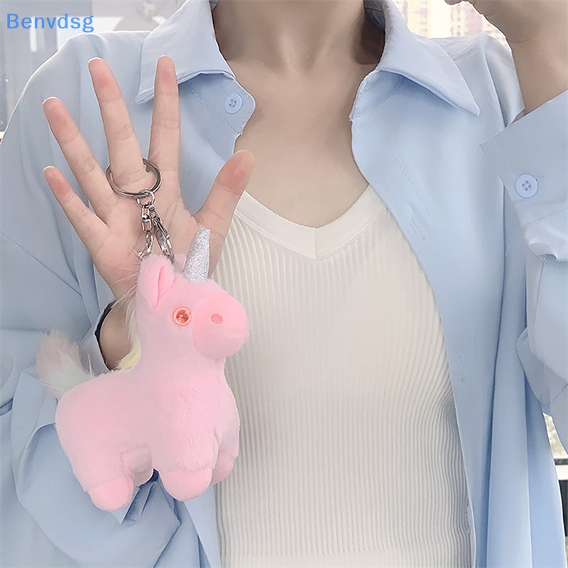 Benvdsg &gt; Móc Khóa Xe Hơi / Hành Lý Hình Kỳ Lân Nhồi Bông Mềm Màu Kẹo Dễ Thương Sáng Tạo