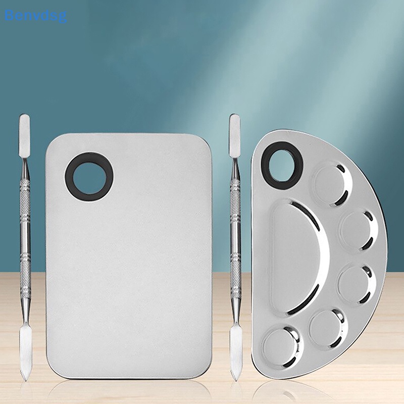 Bộ Bảng Trộn Màu Trang Điểm Móng Tay Bằng Thép Không Gỉ