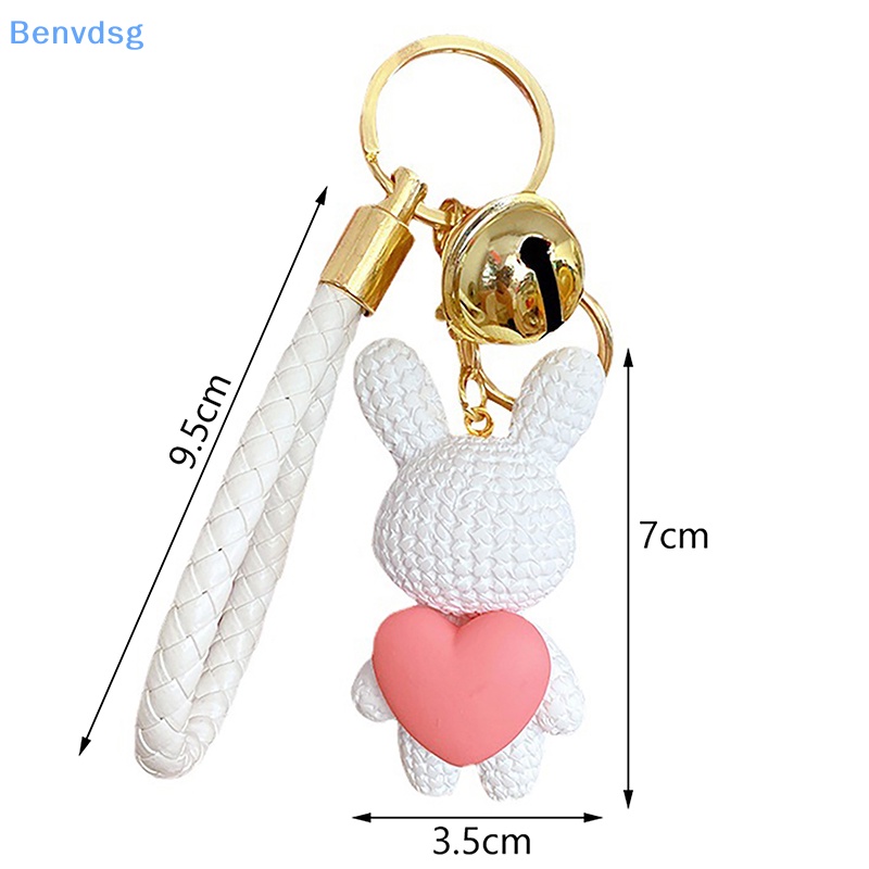 Benvdsg > Móc Khóa Resin Hình Thỏ Đan Trái Tim Quả Đào Hoạt Hình Dễ Thương Thời Trang Trang Sức Móc Khóa Xe Hơi