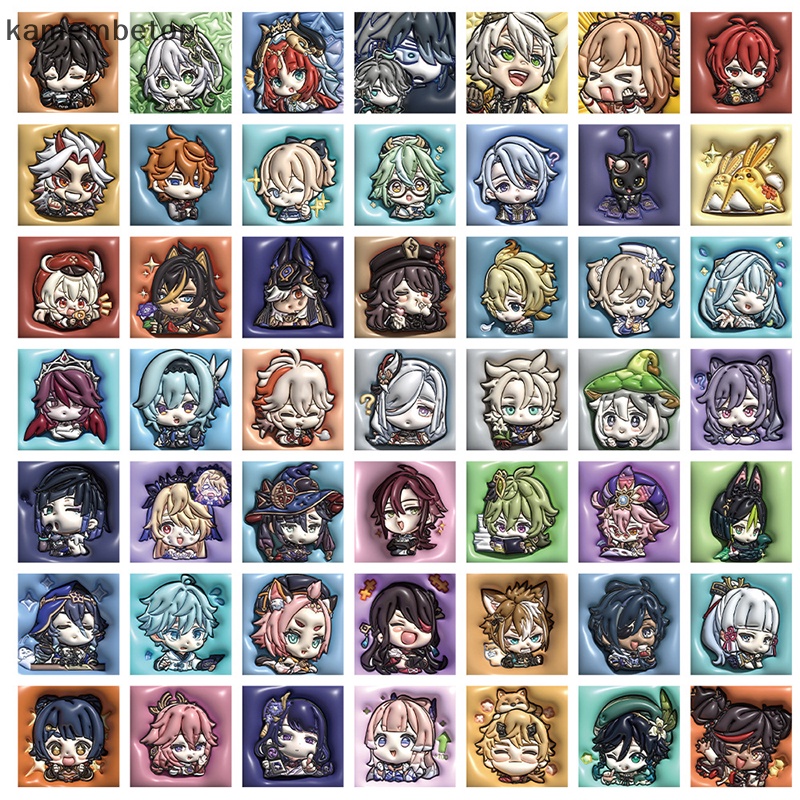 Bộ 62 Miếng Dán 3D Expand Genshin Va Chạm Cho Laptop Ghi Ta Ván Trượt