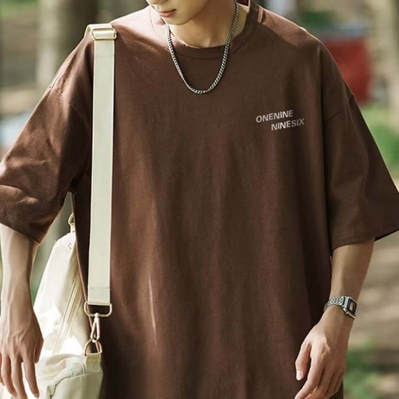 Áo Thun Cotton Tay Ngắn Dáng Rộng Phong Cách Nhật Bản Thời Trang Mùa Hè Hàng Mới 260g