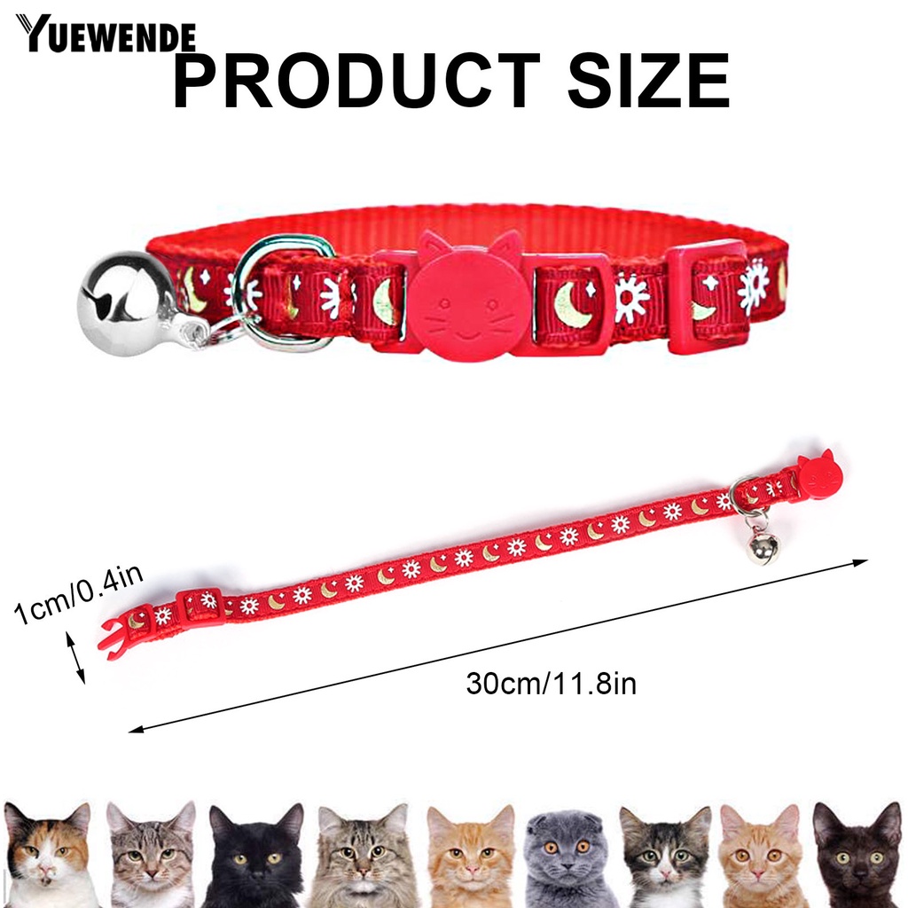 Bộ 5 Vòng Cổ Họa Tiết Trăng Sao Có Thể Điều Chỉnh Cho Mèo Cưng