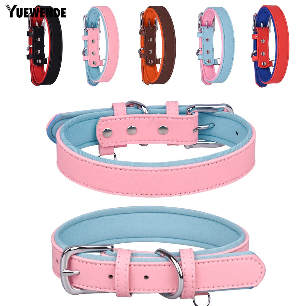 Vòng Cổ Chữ D Bằng Da Nhân Tạo Siêu Mềm Thoáng Khí Chống Thất Lạc Cho Thú Cưng