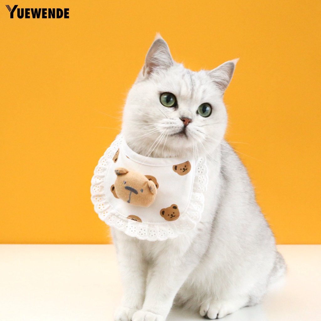 Yq.e Yếm Đeo Cổ Bằng Cotton Chống Mài Mòn Họa Tiết Hoạt Hình Dễ Thương Trang Trí Nội Thất Dành Cho Cún Cưng / Mèo Cưng