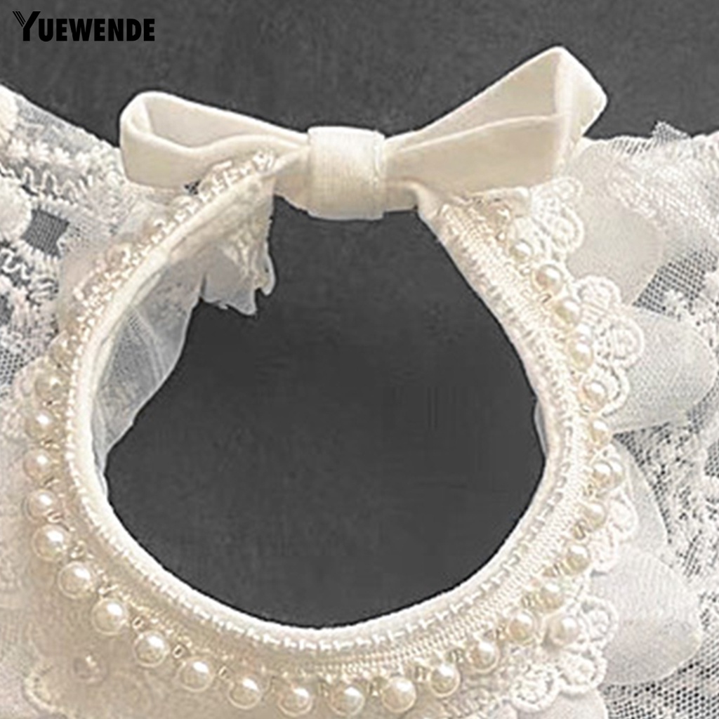 Yếm Đeo Cổ Thêu Hoa Đính Ngọc Trai Giả Xinh Xắn Cho Thú Cưng