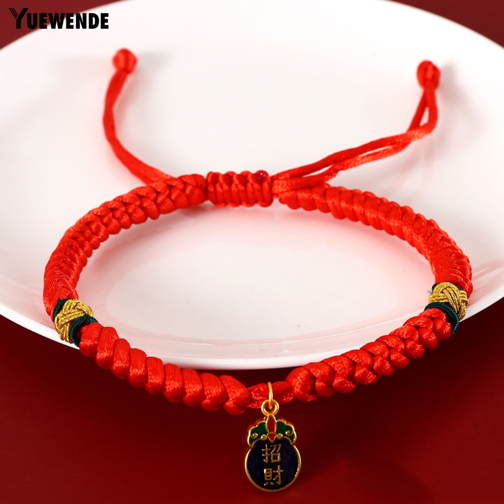 Yq.e Vòng Cổ Bện Dây Dài Mặt Ổ Khóa Màu Đỏ Phong Cách Trung Hoa Dành Cho Thú Cưng Đi Tiệc Mừng Năm Mới