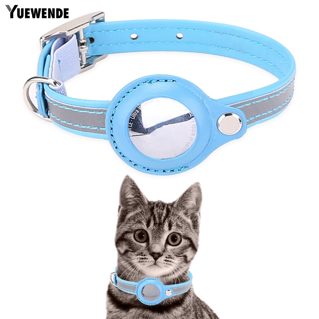 Yq.e Vòng Cổ Da Giả Màu Trơn Phản Quang Chống Mài Mòn Giữ Thẻ Không Khí Cho Thú Cưng