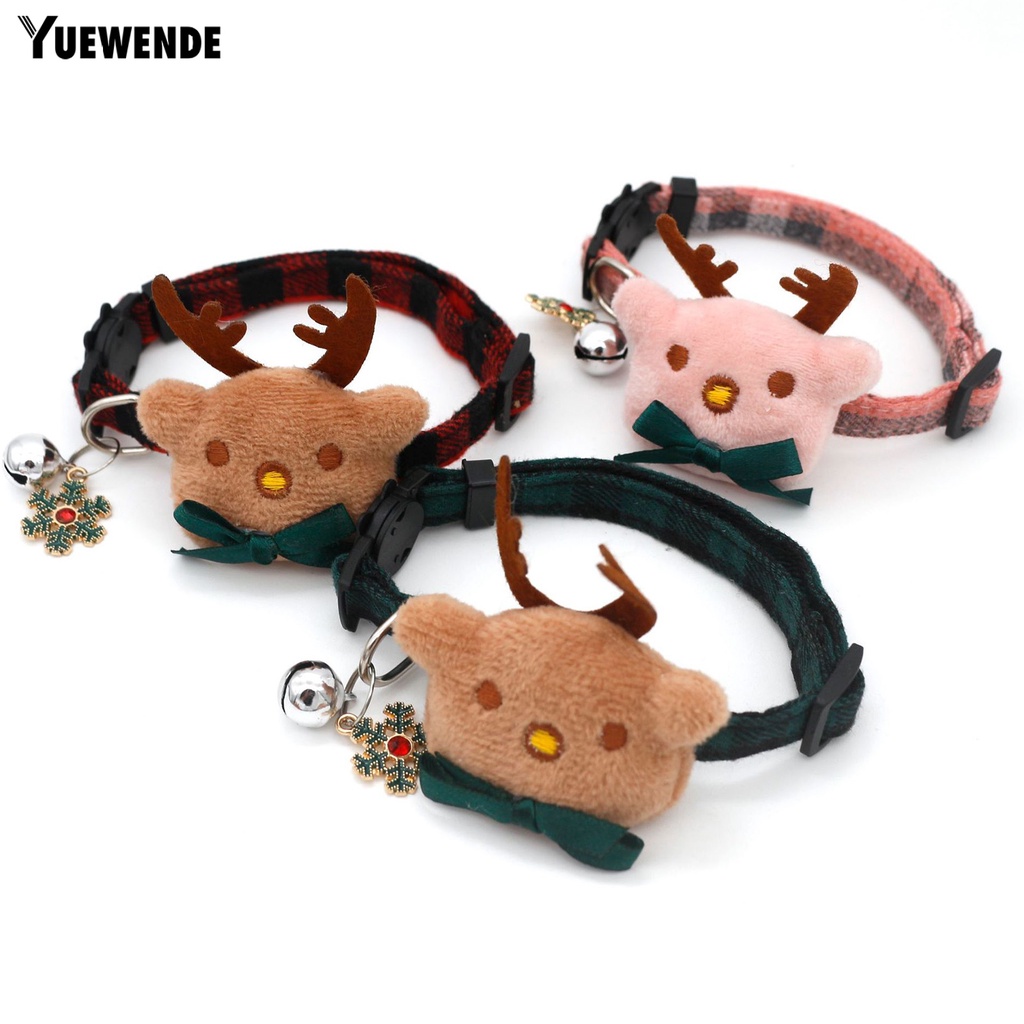 Yq.e Vòng Cổ Họa Tiết Caro Mềm Mại Có Chuông Dành Cho Thú Cưng